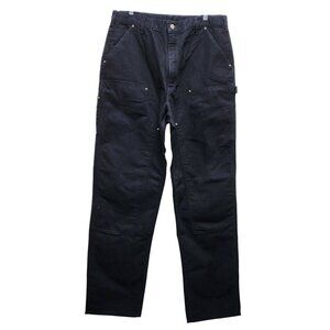 Carhartt Loose Fit Washed Duck Double-Front Utility Work Pants 36x36 Black Mens